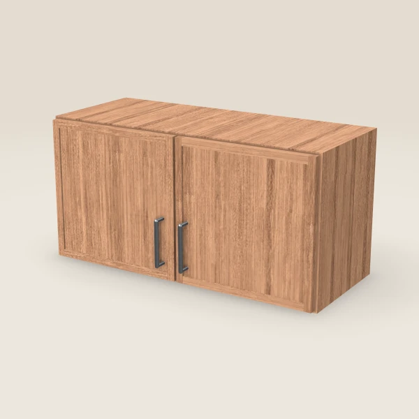 30" Wall Cabinet — 15" High, Double Door — Petit Sand, 3D picture