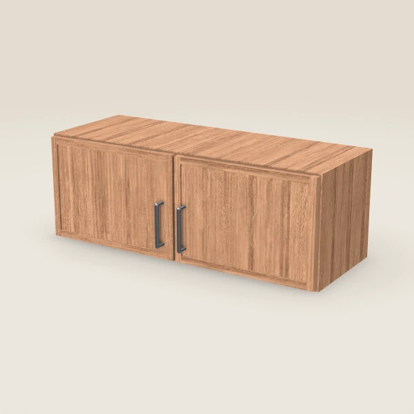 33" Wall Cabinet — 12" High, Double Door — Petit Sand, 3D picture