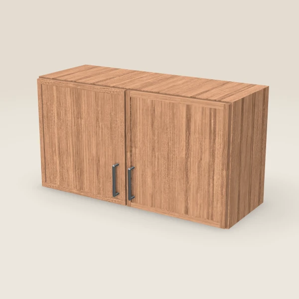 33" Wall Cabinet — 18" High, Double Door — Petit Sand, 3D picture