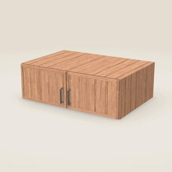 36" Wall Cabinet — 12" High, 24" Deep, Double Door — Petit Sand, 3D picture
