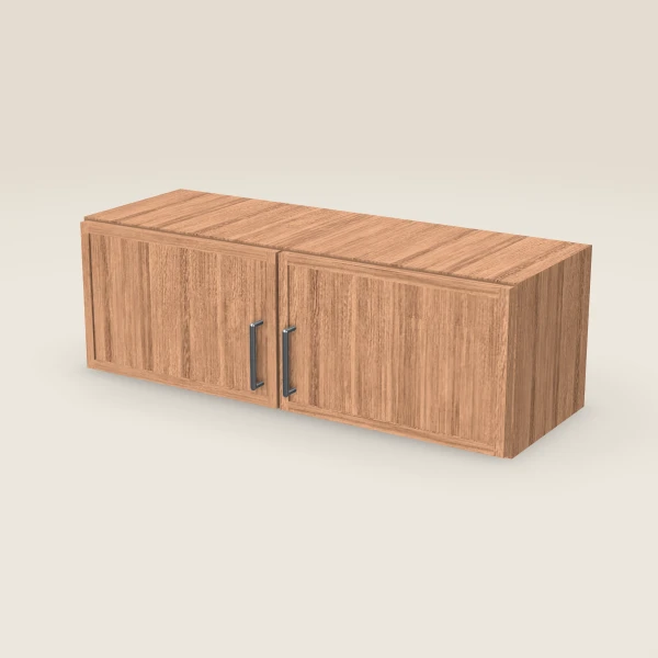 36" Wall Cabinet — 12" High, Double Door — Petit Sand, 3D picture