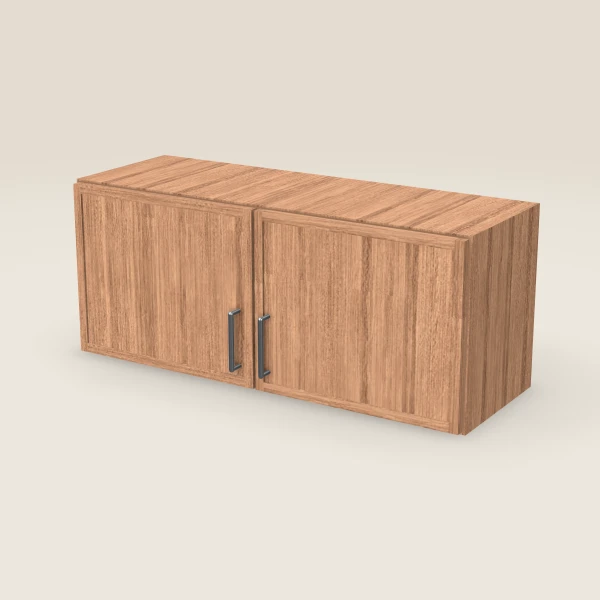 36" Wall Cabinet — 15" High, Double Door — Petit Sand, 3D picture