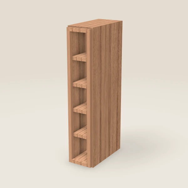 6" Wall Cube — 30" High, 5 Cubes — Petit Sand, 3D picture
