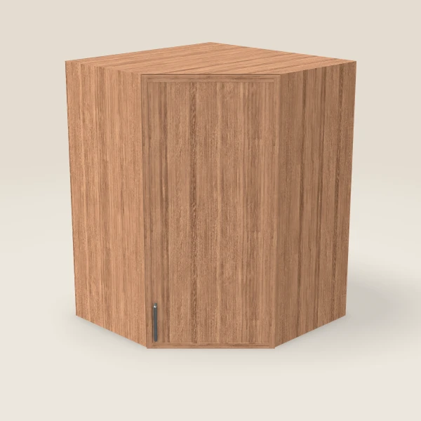 27" Wall Diagonal Corner — 36" High, 15" Deep — Petit Sand, 3D picture