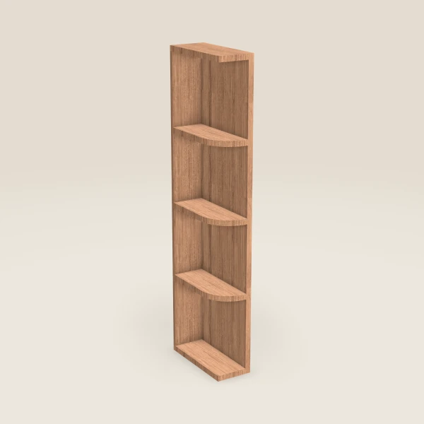 Wall End Shelf — 42" High — Petit Sand, 3D picture