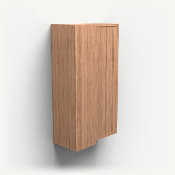 24" Wall Corner Cabinet, Bi-Fold Door — 42" High — Petit Sand, 3D picture
