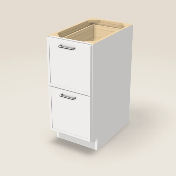 15" 2-Drawer Base — Petit White, 3D picture