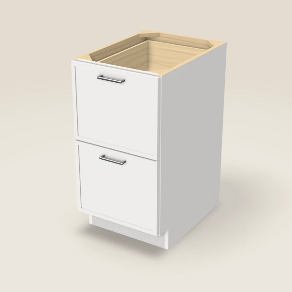 18" 2-Drawer Base — Petit White, 3D picture