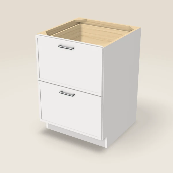 24" 2-Drawer Base — Petit White, 3D picture