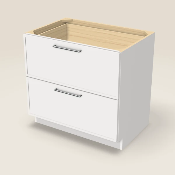 36" 2-Drawer Base — Petit White, 3D picture