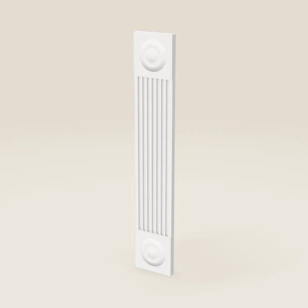 6" Fluted Base Filler with Rosettes — Petit White, 3D picture