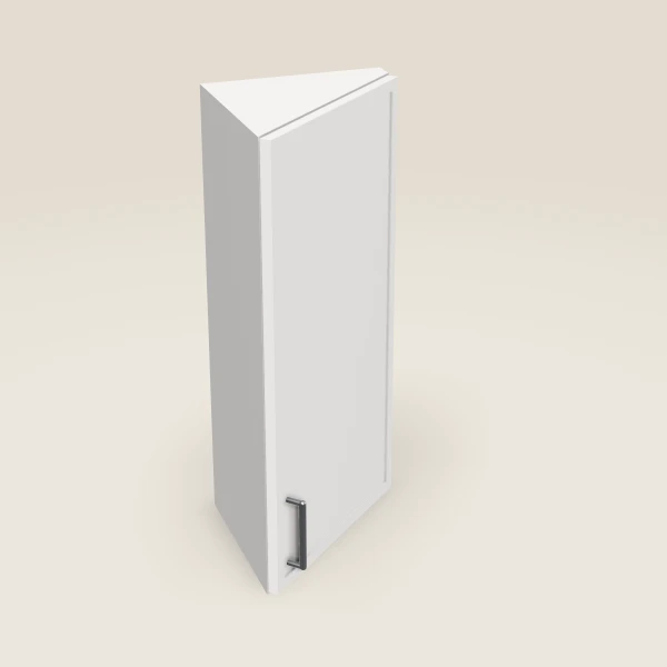 12" Wall End Angle Cabinet — 30" High — Petit White, 3D picture