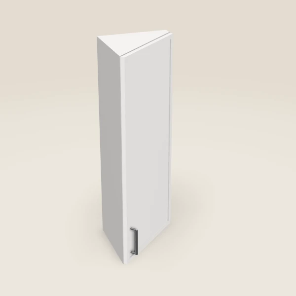 12" Wall End Angle Cabinet — 36" High — Petit White, 3D picture
