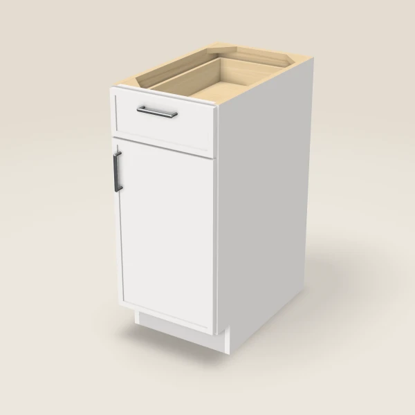 15" Base Cabinet — Petit White, 3D picture