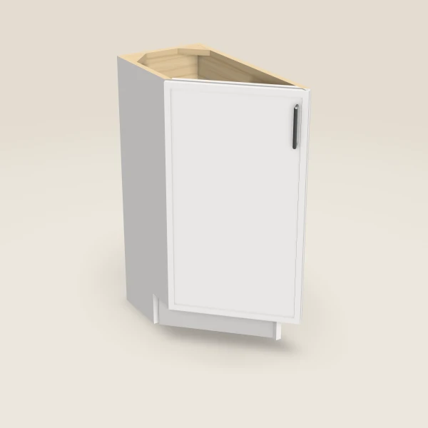 12" Base Transitional — Left — Petit White, 3D picture