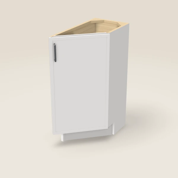 12" Base Transitional — Right — Petit White, 3D picture