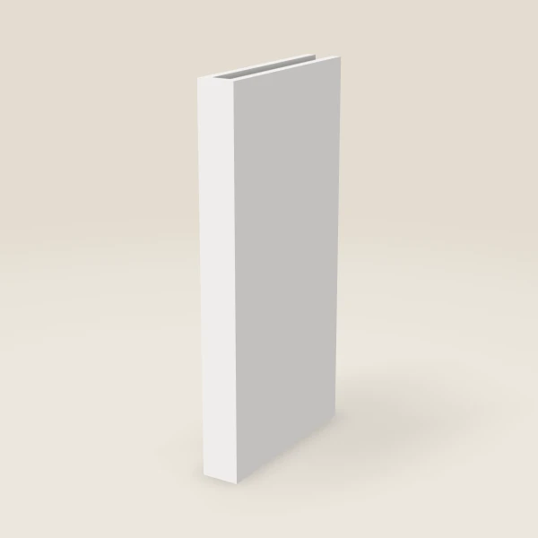3" Boxed Column, Wall — 30" High, 15" Deep — Petit White, 3D picture