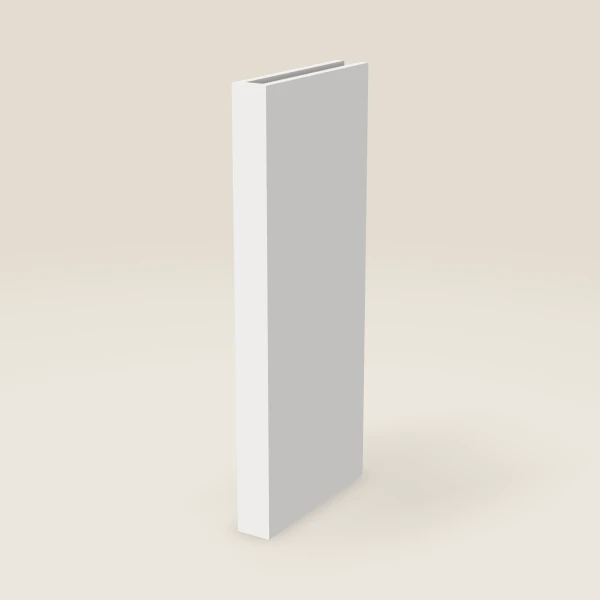 3" Boxed Column, Wall — 36" High, 15" Deep — Petit White, 3D picture