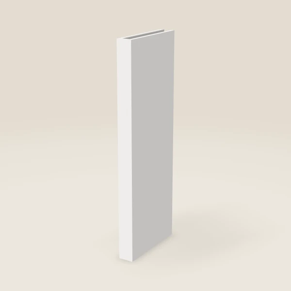 3" Boxed Column, Wall — 42" High, 15" Deep — Petit White, 3D picture