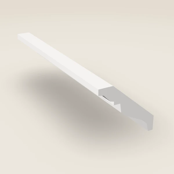 Standard Crown Molding — 2½" × 96" — Petit White, 3D picture