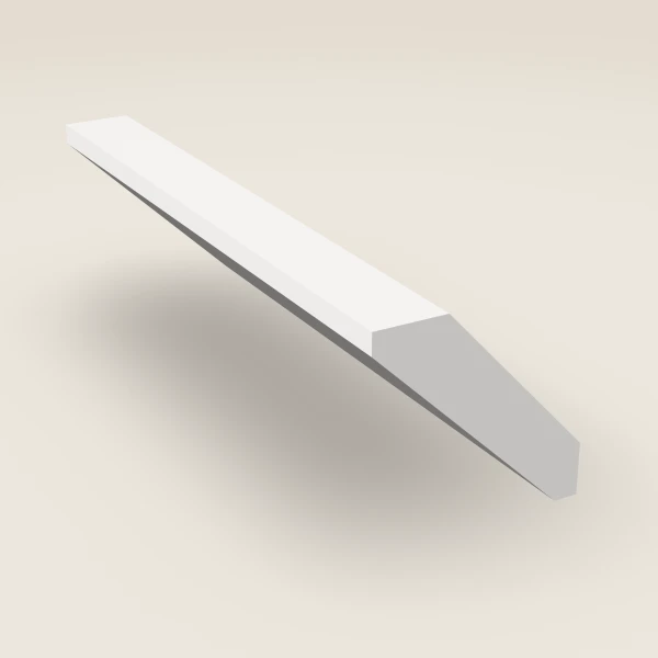 Straight Crown Molding — 2⅝" × 96" — Petit White, 3D picture