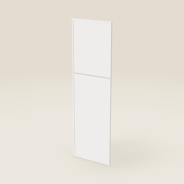 Wall Pantry End Decorative Door Set — for 84" Pantry, 2 doors: 23¾" × 29-5/16" and 23¾" × 49¼" — Petit White, 3D picture