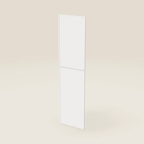 Wall Pantry End Decorative Door Set — for 96" Pantry, 2 doors: 23¾" × 41-5/16" and 23¾" × 49¼" — Petit White, 3D picture