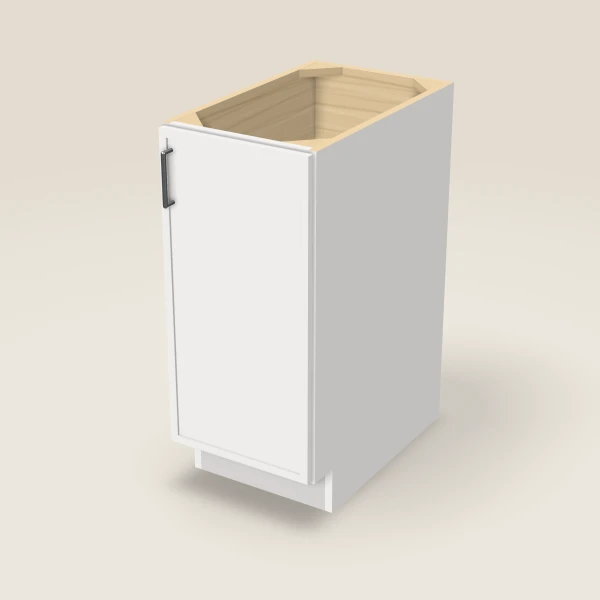 15" Full Height Base Cabinet — Petit White, 3D picture