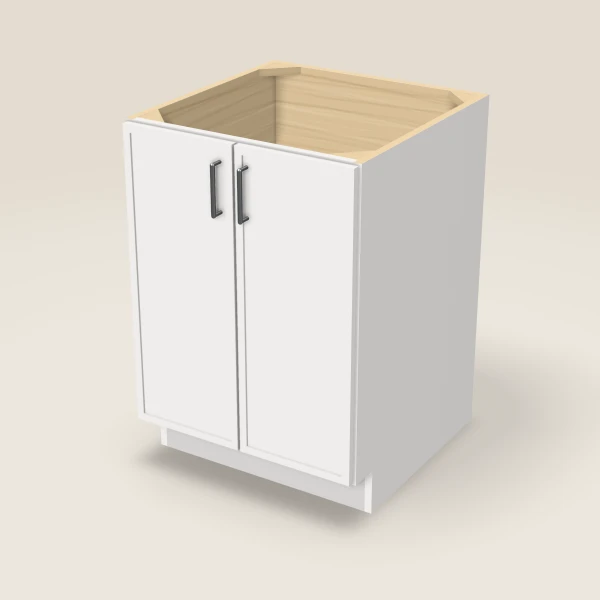 24" Full Height Base Cabinet — Double Door — Petit White, 3D picture