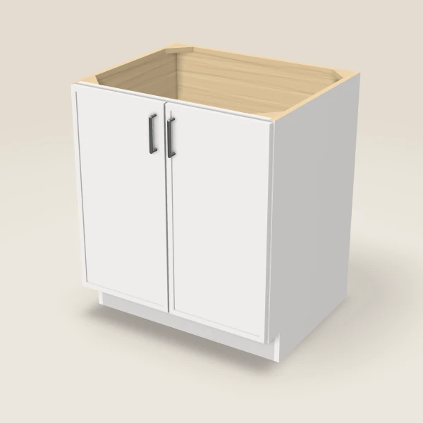 30" Full Height Base Cabinet — Double Door — Petit White, 3D picture