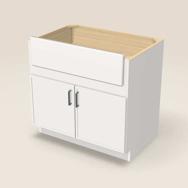 36" Farm Sink Base — Petit White, 3D picture