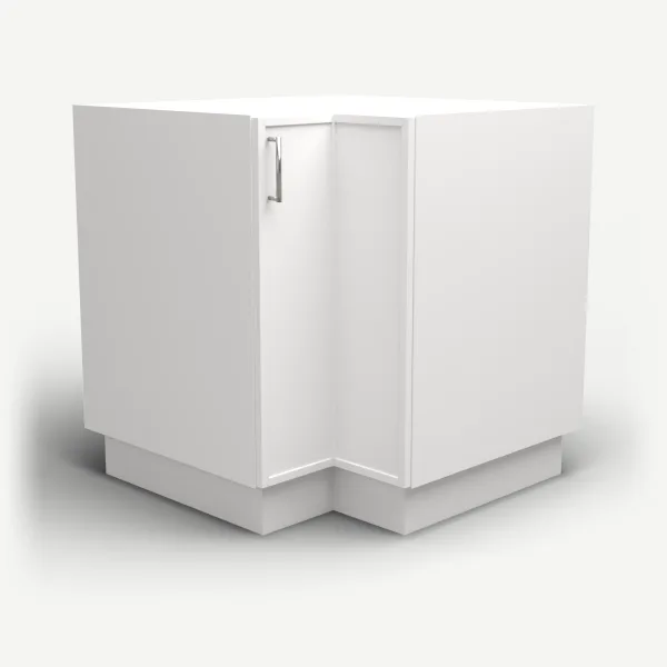 Lazy Susan Corner Cabinet — 33" — Petit White, 3D picture