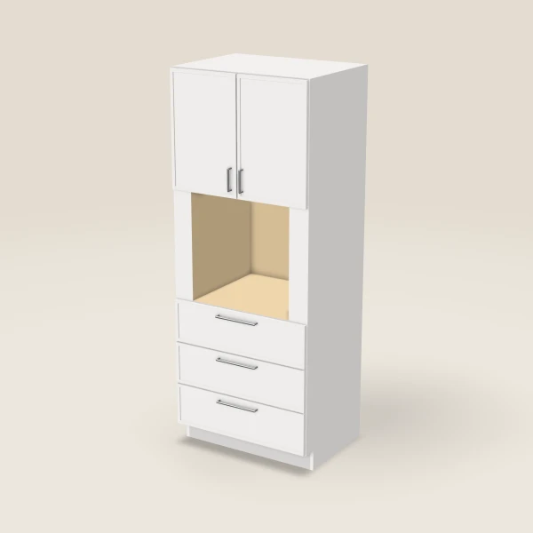 33" Oven Cabinet — 84" High — Petit White, 3D picture