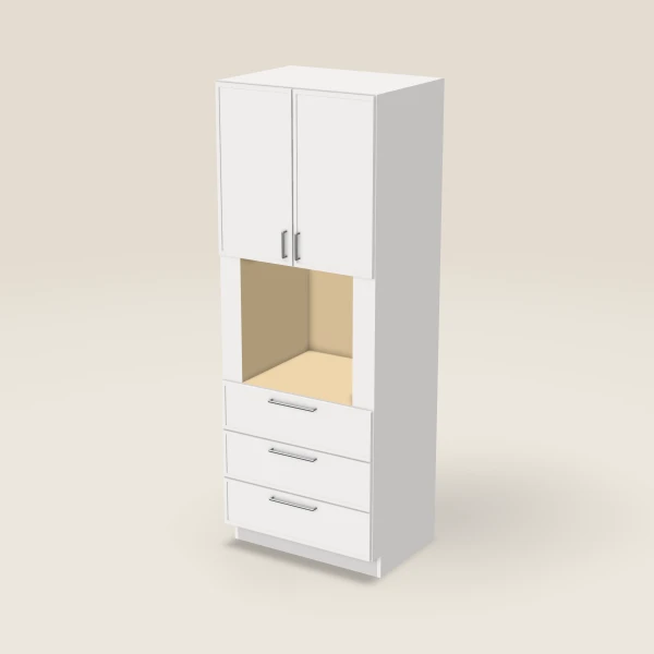 33" Oven Cabinet — 90" High — Petit White, 3D picture