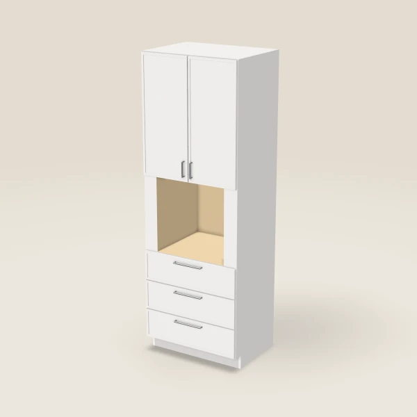 33" Oven Cabinet — 96" High — Petit White, 3D picture