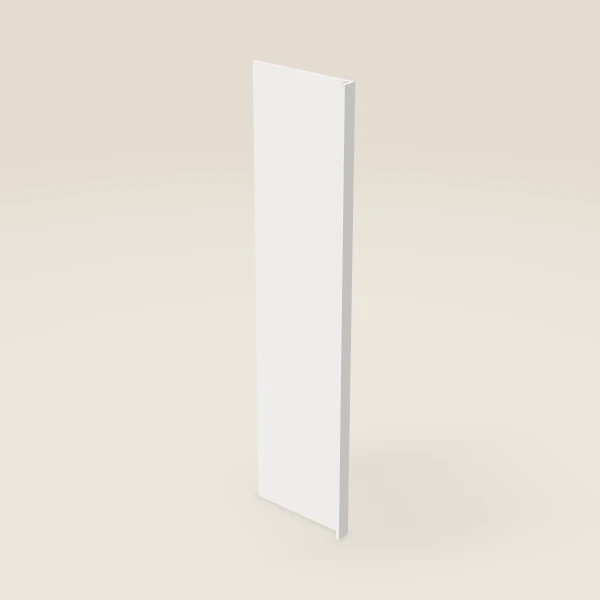 Refrigerator End Panel with 3" Return — 24" × 96" — Petit White, 3D picture