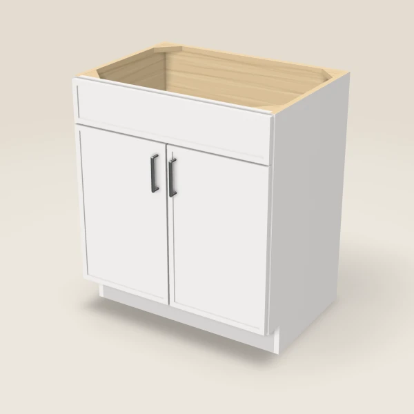 30" Vanity, Doors Only — Petit White, 3D picture