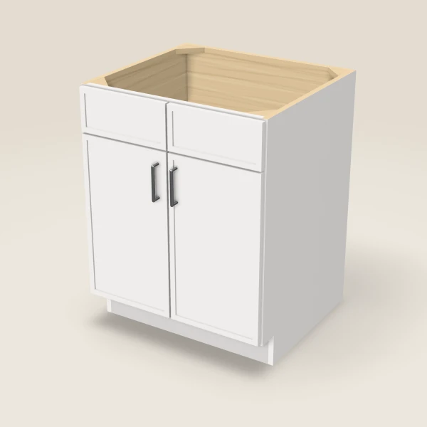 27" Sink Base — Double Door — Petit White, 3D picture