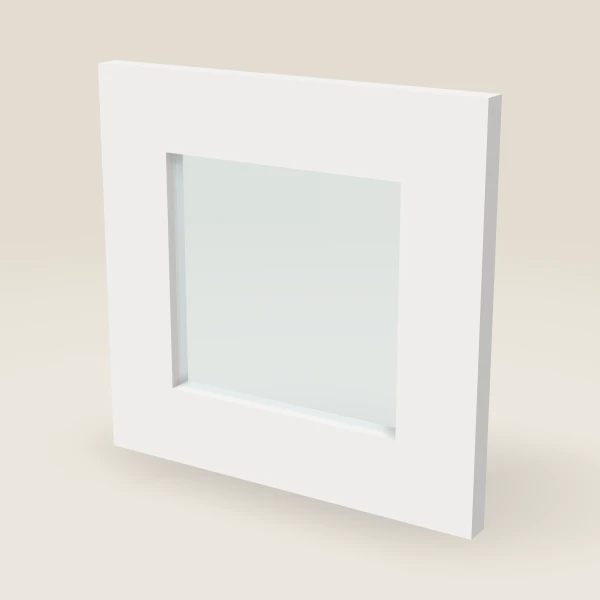 Glass Door for W2412B (11-11/16" × 11-5/16") — Petit White, 3D picture