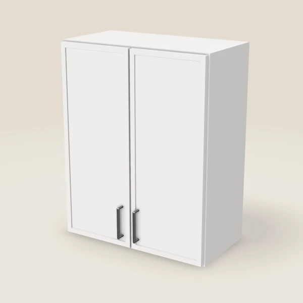 24" Wall Cabinet — 30" High, Double Door — Petit White, 3D picture