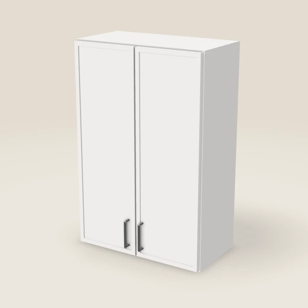24" Wall Cabinet — 36" High, Double Door — Petit White, 3D picture