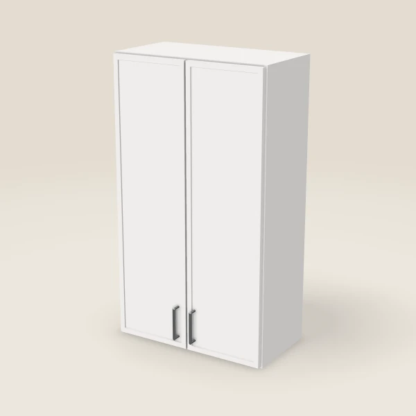 24" Wall Cabinet — 42" High, Double Door — Petit White, 3D picture