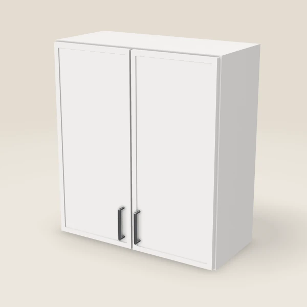 27" Wall Cabinet — 30" High, Double Door — Petit White, 3D picture