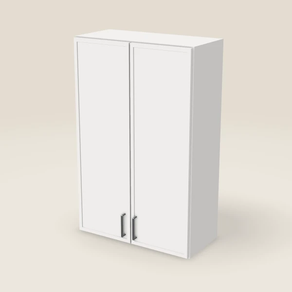 27" Wall Cabinet — 42" High, Double Door — Petit White, 3D picture