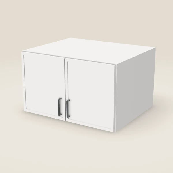 30" Wall Cabinet — 18" High, 24" Deep, Double Door — Petit White, 3D picture