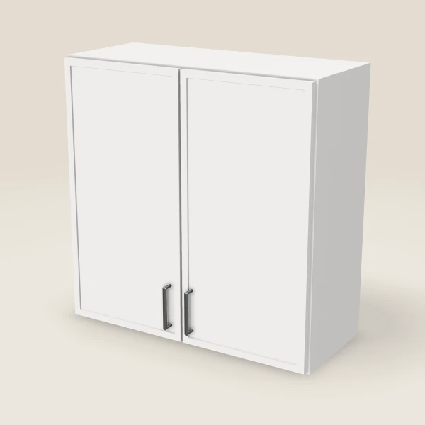 30" Wall Cabinet — 30" High, Double Door — Petit White, 3D picture