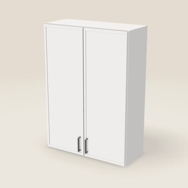 30" Wall Cabinet — 42" High, Double Door — Petit White, 3D picture
