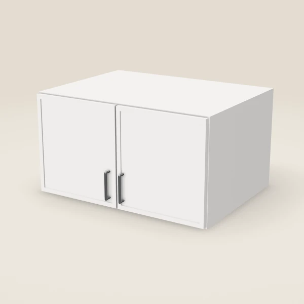 33" Wall Cabinet — 18" High, 24" Deep, Double Door — Petit White, 3D picture