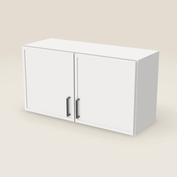 33" Wall Cabinet — 18" High, Double Door — Petit White, 3D picture