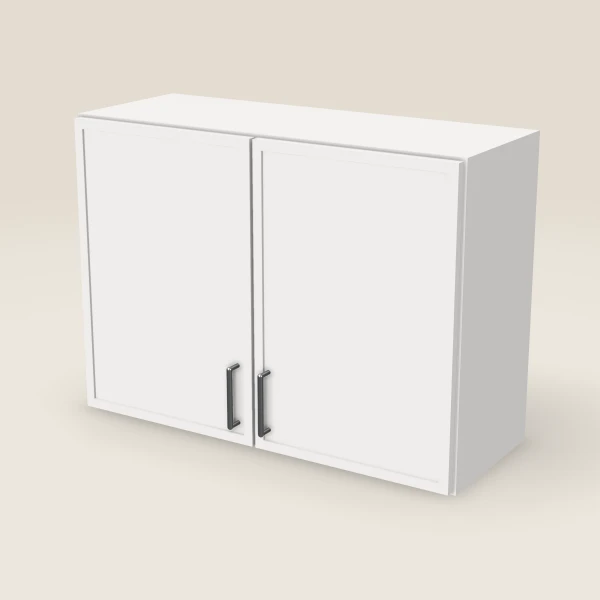 33" Wall Cabinet — 24" High, Double Door — Petit White, 3D picture
